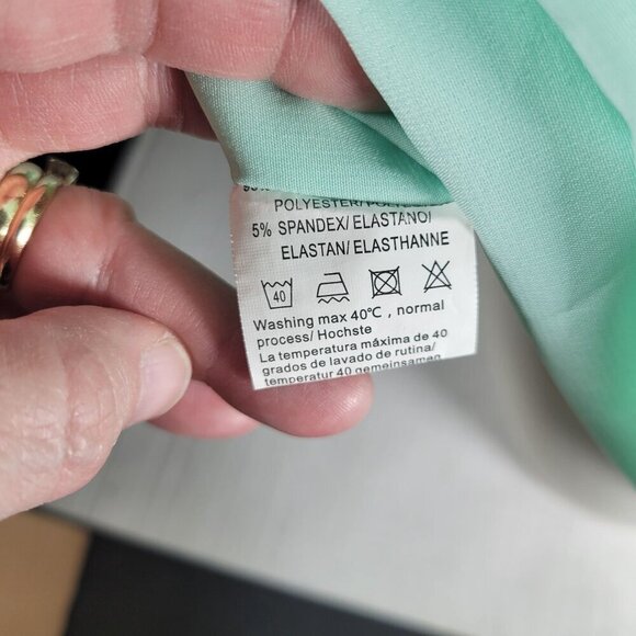 Easther Women Classic Professional Casual Light Green Keyhole Sleeveless Top XL - Picture 3 of 7